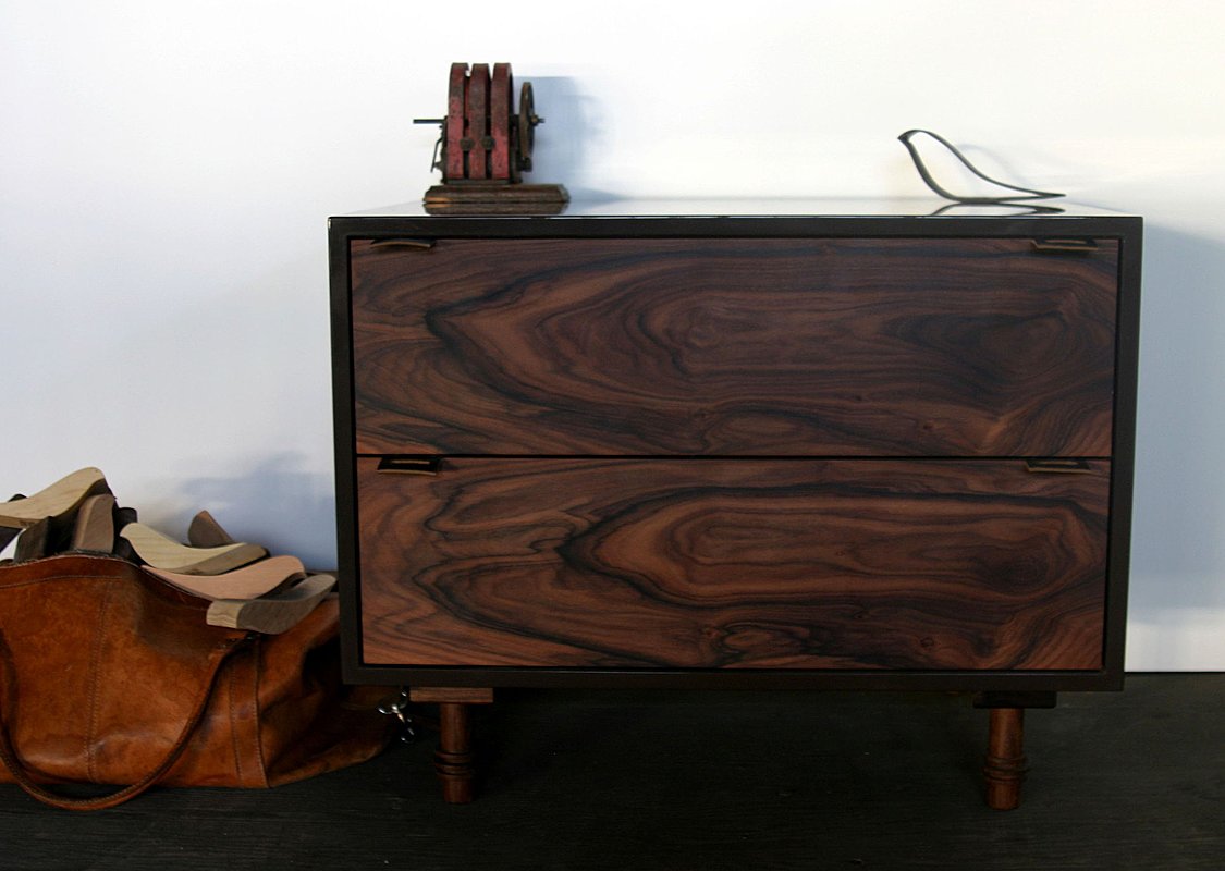 rosewood double drawer dresser