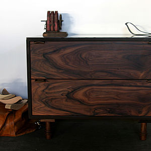 rosewood double drawer dresser
